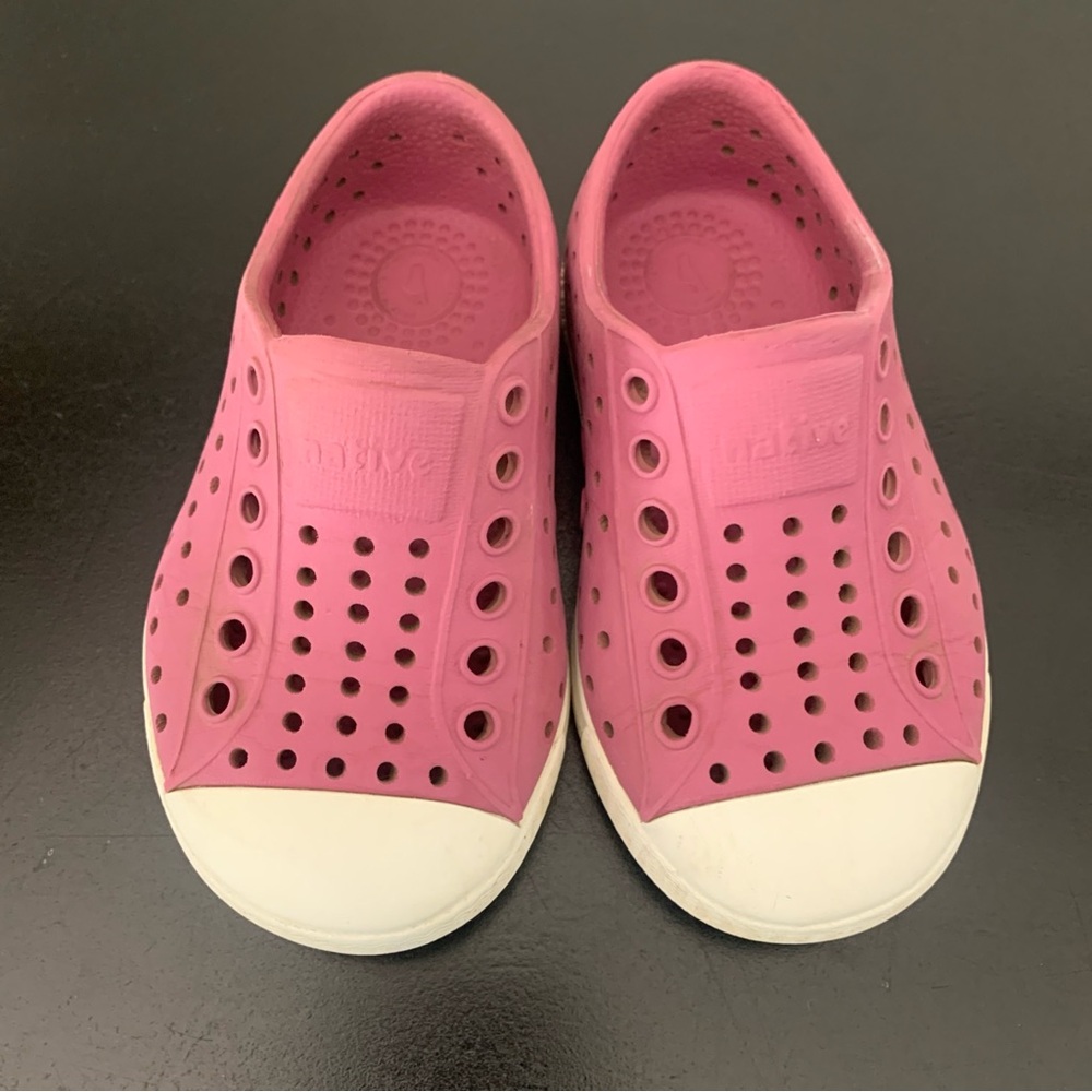 Native Jefferson Twilight Pink White Slip On Toddler Shoes Size C5 Sugarlite $45